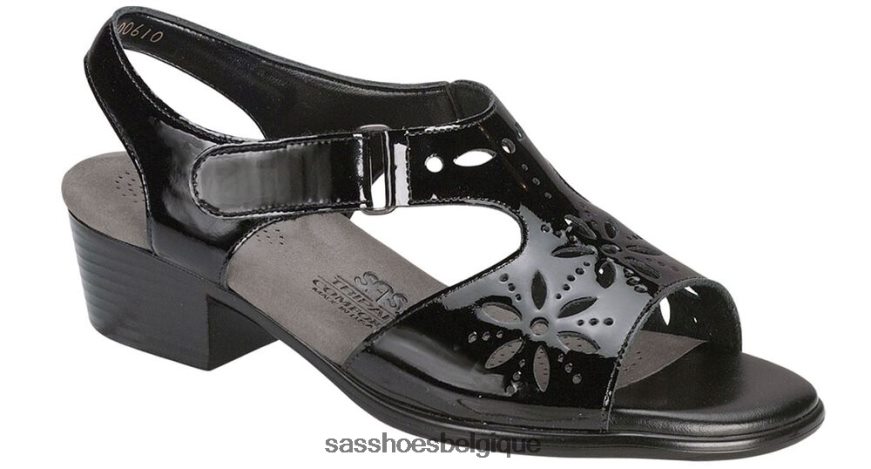 femmes polyvalent vernis noir SAS sandale à bride talon sunburst VF6ZVJ106