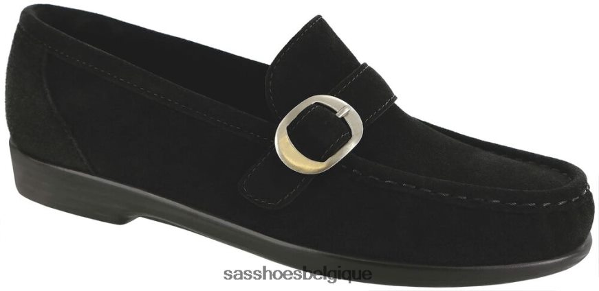 femmes polyvalent Suède noir SAS mocassins à enfiler lara VF6ZVJ242