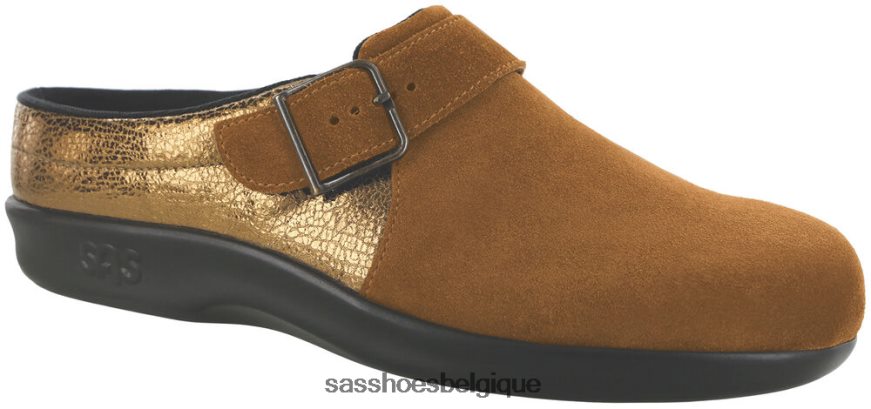 femmes polyvalent bronze turbiné SAS sabot glisser sur mocassins VF6ZVJ235