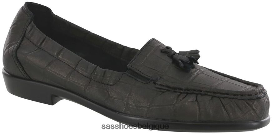 femmes polyvalent croco noir SAS espoir glisser sur mocassins VF6ZVJ211