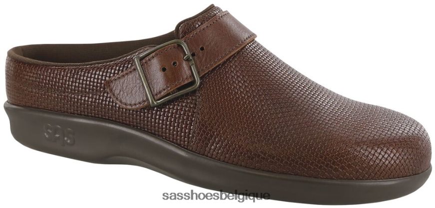 femmes polyvalent marron tissé SAS sabot glisser sur mocassins VF6ZVJ238