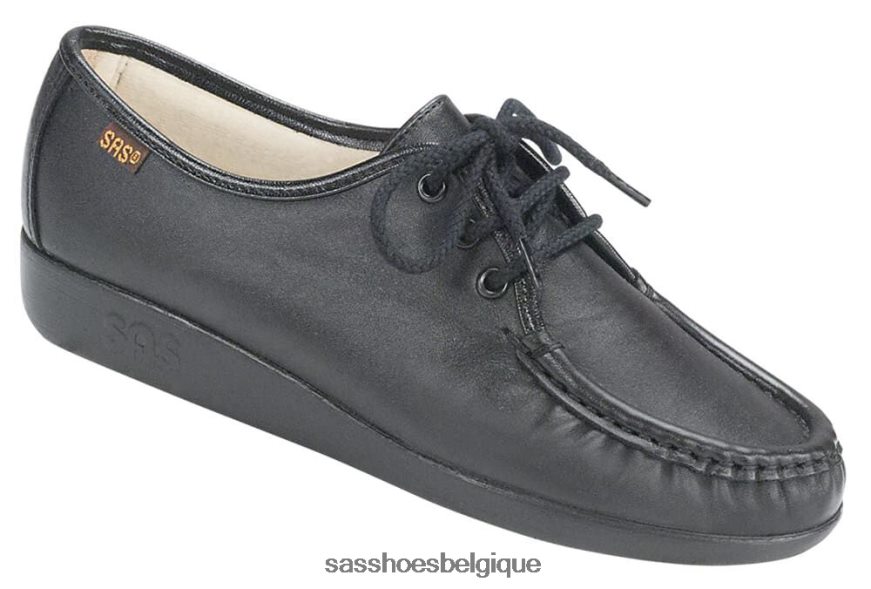 femmes polyvalent noir SAS mocassins siesta à lacets VF6ZVJ266