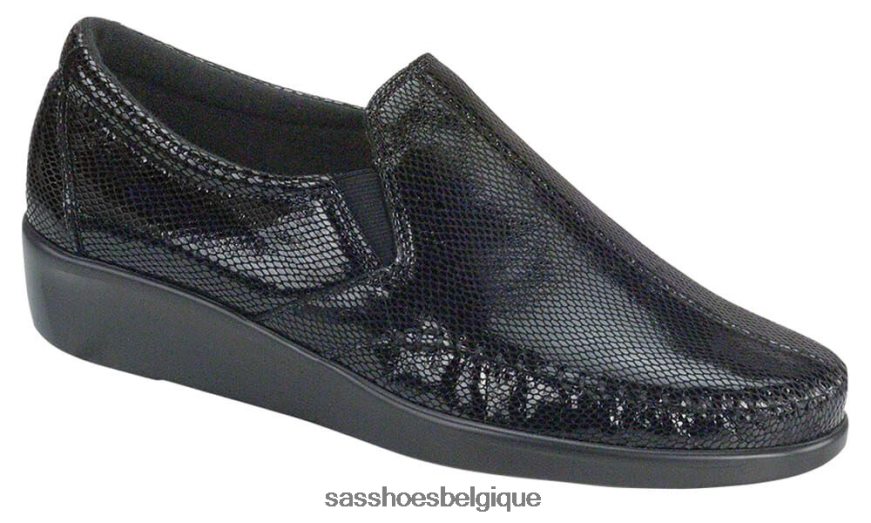 femmes polyvalent serpent noir SAS mocassins à enfiler de rêve VF6ZVJ181